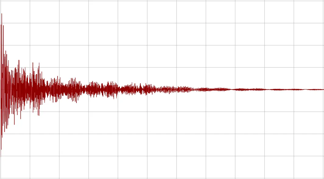 An unprocessed free-induction-decay spectrum.